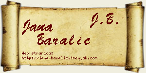 Jana Baralić vizit kartica